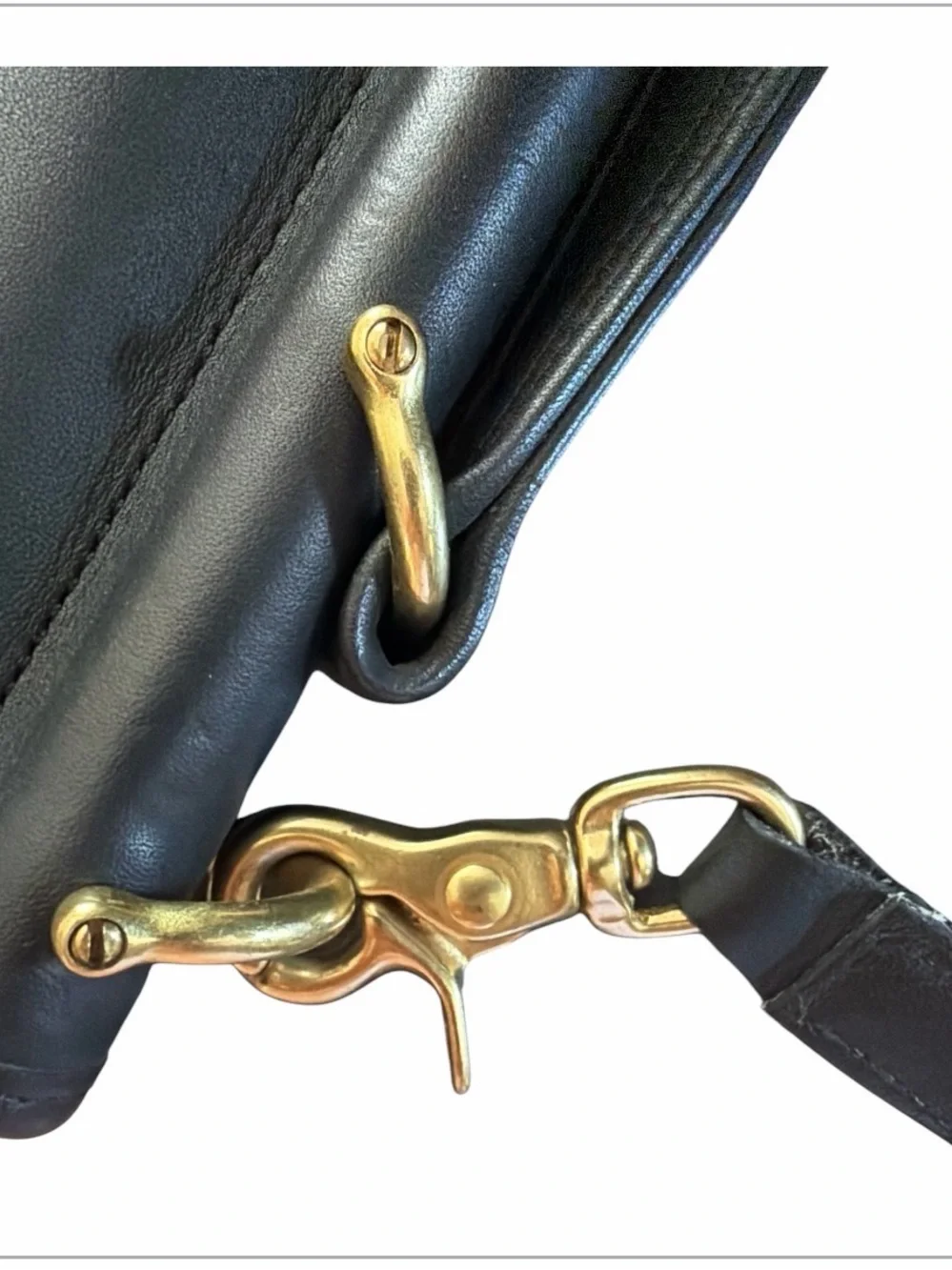 Vintage COACH Willis Black Leather Crossbody Top Handle Satchel 9927
